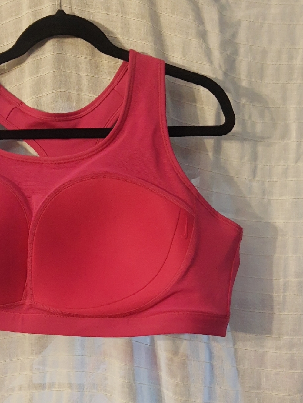 Nike Pink Racerback Sports Bra with White Swoosh - Picture 4 of 4